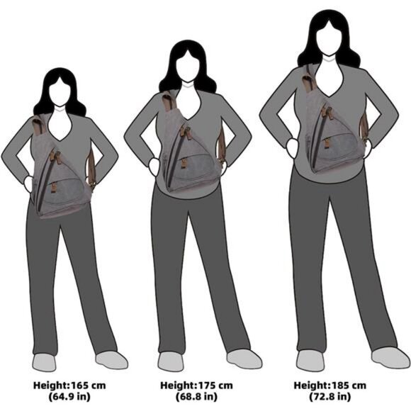 Canvas Sling Bag - Small Crossbody Backpack Shoulder Casual Daypack Rucksack - Picture 6 of 7